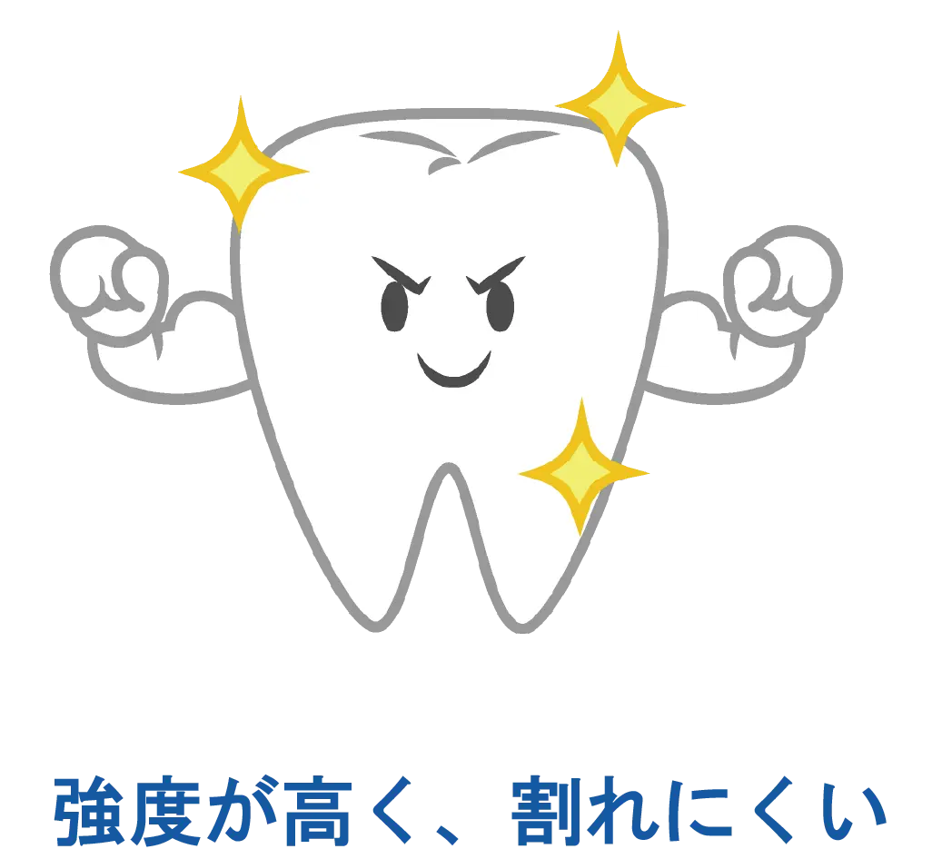 東京都港区青山の歯医者 ジルコニアは強度が強く、割れにくい