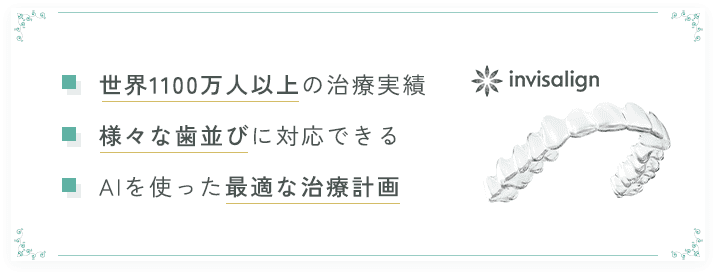 世界1100万人以上の治療実績　様々な歯並びに対応できる　AIを使った最適な治療計画